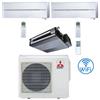 Mitsubishi Climatizzatore Condizionatore Mitsubishi Canalizzabile + Kirigamine Style R32 SEZ-M DA Trial Split Inverter 12000 + 12000 + 18000 BTU con U.E. MXZ-4F72VF4 Classe A++/A+