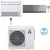 Mitsubishi Climatizzatore Condizionatore Mitsubishi Kirigamine Argento nero più Console Wifi R32 Dual Split Inverter 15000 + 18000 BTU con U.E. MXZ-4F80VF Classe A++/A+