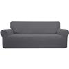 Easy-Going Stretch Sofa Slipcover 1-Piece Sofa Cover Furniture Protector Couch Soft with Elastic Bottom for Kids, Polyester Spandex Jacquard Fabric Small Checks (Sofa, Gray)