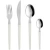 KASANOVA Set 24 posate in acciaio manico bianco Diletta