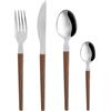 KASANOVA Set 24 posate in acciaio manico legno Diletta