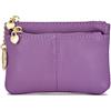 ZOUIQSS Donna Portamonete Borsello in vera pelle con Portachiavi Coin Purse（Lavanda）