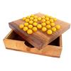 LOGICA GIOCHI Art. Solitario/Dama Cinese - Rompicapo in Legno Strategico-Matematico - 2 Giochi Strategici in 1 - Scatola Richiudibile in Legno Pregiato