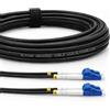 Elfcam® - Cavo Fibra Ottica con Armatura in Acciaio Corrugato LC/UPC per LC/UPC OS2 Duplex Monomodale 9/125um LSZH, Adatto per Installazioni Esterne e Interne, Nero, 150M