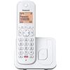 Panasonic KX-TGC250SPW Telefono Senza Fili Digitale Per Anziani Con Blocco Chiamate Non Desiderate, Schermo Di Facile Lettura, Altoparlante Vivavoce Sveglia, Auricolare Unico, Bianco.