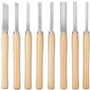 VEVOR Set di Utensili per Tornitura per Legno 8 pezzi, Set di Scalpelli per Tornio Lama in Acciaio al Carbonio, Set di Strumenti per Tornitura Lavorazione del Legno Fai da te