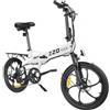 PVY Z20 Pro 20*2.3 pollici bicicletta elettrica pieghevole, motore mozzo 500W, batteria 10.4Ah, 25 km/h, 80-100km - Bianco