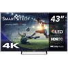 Smart Tech Smart TV 43" 4K Ultra HD QLED Sistema Web OS Nero 43QG02V