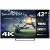 Smart Tech Smart TV 43" 4K Ultra HD LED Sistema Web OS Nero 43UW02V