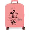 Disney Minnie Happiness Rosa Valigia da cabina 40x55x20 cm ABS rigido Chiusura TSA integrata 37L 3,22 kg 4 doppie ruote Bagaglio a mano