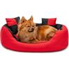 lionto Cuccia Cane 4-in-1 con Cuscino Reversibile, 65x50 cm, Nero | Cuccia idrorepellente in tessuto Oxford con cuscino rimovibile e ingresso basso per cani, gatti, cuccioli e anziani