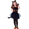 Rubie's Rubies Costume tutù da gatto nero per bambina, top con stampa di gatto nero, fascia per capelli, tutù con coda e calze, Originale di Rubies, Ideale per Halloween, Carnevale e compleanno