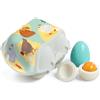 HABA Creative Play 2012299001 - Set di uova in legno per bambini dai 3 anni in su, con scatola per uova, accessori per gioco di ruolo per cucina e negozio