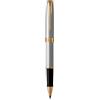 Parker Sonnet Penna Roller | Acciaio Inossidabile con Finiture in Oro | Pennino Sottile | Confezione regalo