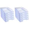 Exacompta - Cod.12310D - Confezione da 10 Vaschette portacorrispondenza Ecotray per formato A4+ - Impilabili - Capacità 500 fogli 80 gr - Dimensioni : 34,5 x 25,5 x 6,5 cm - Blu ghiaccio traslucido