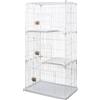 Iris Ohyama, Gabbia, Parco, Recinto, Cuccia con 3 porte e 3 livelli per cane, gatto, L93 x P63 x H178 cm, PEC-903, Bianco