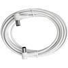 Axing BAK 153-00 Cavo di collegamento IEC cavo coassiale, spina angolare bipolare con connessione coassiale, doppia schermatura (7,5 m) bianco