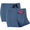 LUWOO Biancheria intima da uomo con cerniera, boxer da viaggio, taglia S, confezione da 2 (blu)