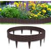 Froadp 100cm Bordo del Giardino di Vimini in PP, Recinzioni di Plastica Flessibili dell'aiuola, DIY Bordatura del Prato Inglese, Recinto Palizzate Curvo e Rotondo Set (5 Pezzi, Marrone)