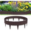 Froadp 100cm Bordo del Giardino di Vimini in PP, Recinzioni di Plastica Flessibili dell'aiuola, DIY Bordatura del Prato Inglese, Recinto Palizzate Curvo e Rotondo Set (10 Pezzi, Marrone)