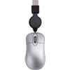 Joskeijky Mini Mouse cablato USB Cavo retrattile Piccolo Mouse Piccolo 1600 DPI Mouse da Viaggio Compatti Ottici per 98.2000 XP Vista Ve (Argento)