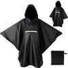 AiQInu Poncho Antipioggia Impermeabile, Leggero e Riutilizzabile, con Cappuccio, Nastro Riflettente e Maniche, per Donna e Uomo, per Attività All'Aperto, Campeggio, Escursionismo, Pesca