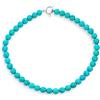 Bling Jewelry Collana girocollo con filo di perle di turchese stabilizzato sfaccettato blu rotondo da 10MM, gioielli western per donne con chiusura placcata in argento da 17 pollici.