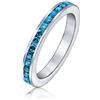Bling Jewelry Anello Eternity Impilabile Con Zirconia Cubica Blu Londra E CZ Incassati Per Donna Simulato Topazio In Argento Sterling .925
