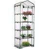 Daooibpa Copertura per serra piccola a 5 ripiani, 69 x 49 x 187 cm, impermeabile, trasparente, in PVC con porta arrotolabile, resistente, per coltivare verdure, fiori e piantine (telaio non incluso)