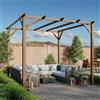 TheGoodGarden Pergola in legno 3x3 per Esterno e Giardino Colore Noce in Pino Massello impregnato in autoclave