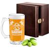 Maverton Boccale birra personalizzato - Bicchiere da birra regalo uomo compleanno 400 ml - Boccale con manico per regali uomo - Altezza 15 cm vetro di alta qualità - Idea regalo personalizzato