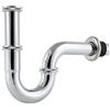Hibbent Sifone in Acciaio inox per Lavabo, Tubo di Drenaggio Universale Regolabile da 1-1/4, Sifone Tubolare per Lavabo - Cromo