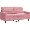 vidaXL Divano a 2 Posti Rosa 140 cm in Velluto, Divano, Divano Imbottito, Divano a Due posti, divani, Divano da Salotto, Divano in Velluto
