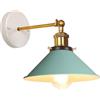 iDEGU Lampada da Parete Interno Vintage, 22cm Applique da Parete Retrò Lampadario Plafoniera Orientabile E27 Illuminazione da Parete Moderna per Camera da Letto, Soggiorno, Corridoio (Verde)