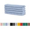 BaSaTex - Set di asciugamani per ospiti, confezione da 5 pezzi, asciugamani in spugna con passante in morbido cotone, 30 x 50 cm, con certificazione Öko-Tex Standard 100, colore: blu fumo