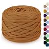 LEREATI Fettuccia per Borse a Uncinetto 285g/100m Cordino per Borse Uncinetto, Filato Cordoncino per Cestini, Tappeti, Fai da Te, Decorazioni, Artigianato (Arancione Chiaro)