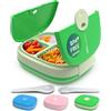 Umami Bento Lunch Box per Bambini con Compartimenti e Posate - Impermeabile, Porta Pranzo Durevole con Comparti, senza BPA, Schiscetta pranzo Microonde Compatibile