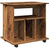 vidaXL Armadietto con Ruote Legno Antico 60x45x60 cm Legno Multistrato, mobiletto, mobiletto portadocumenti mobile, mobiletto da scrivania