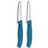 Victorinox Swiss Classic Coltello per verdure e spelucchini, per frutta e verdura, Extra affilato, dritto e seghettato, Acciaio inox, Blu