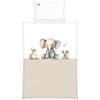 Herding babybest Set biancheria da letto per neonati, Cuddle Crew, motivo reversibile, copripiumino 100x135 cm, federa 40x60 cm, con risvolto e cerniera, 100% cotone/renforcé, bianco/beige
