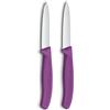Victorinox Swiss Classic Coltello per verdure e spelucchini, per frutta e verdura, Extra affilato, dritto e seghettato, Acciaio inox, Viola