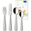 Villeroy & Boch - Kiddy Bears Posate Per Bambini 4 Pezzi, Lavabile in Lavastoviglie, Set di Posate, Acciaio Inossidabile