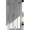 CSA Box Doccia Box Doccia Erica C.2F+2S Semicircolare 75x75 ALTEZZA SU MISURA - Profilo: Argento satinato - Cristallo: Trasparente