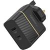 OtterBox UK Caricatore murale Doppia porta, 30W, USB-C PD 18W + USB-A 12W, carica Fast Charge per Smartphone e Tablet, resistente a cadute, robusto, ultra durevole, Nero