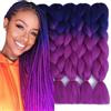 Haolocs Haolocs, extension per capelli jumbo intrecciati, capelli sintetici Ombre Blue Colorful Kanekalon, per fai da te, crochet box trecce Ombre 2 tonalità 100 g/pz 61 cm (Ombre Viola)