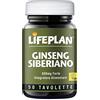 LIFEPLAN Ginseng Siberiano | Eleuterococco integratore ginseng alimentare 600 mg forte | adattogeno, antistress, dapoxetina naturale | Riequilibra corpo e mente, vegan (50 capsule, scorta 1-2 mesi)