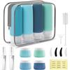 Foydream 18 Pezzi Bottiglie da Viaggio in Silicone, Kit Viaggio Liquidi Riutilizzabili, Flaconi da Viaggio con Etichetta Possono Riempire Cosmetici, Articoli da Bagno e Altri Liquidi e Creme