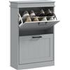 HOMCOM Mobile porta scarpe, 2 porte abbattibili, ripiani regolabili, per ingresso, corridoio, 54 x 24 x 82,5 cm, grigio | Aosom Italy