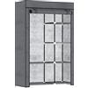 HOMCOM Armadio di Tessuto Pieghevole Ropero Portatile con 6 Ripiani e 1 Asta Appendiabiti per Camera da Letto 103x43x162,5cm Grigio Scuro | Aosom Italy