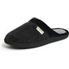 Dearfoams Samantha - Pantofole da donna in maglia con punta chiusa, nero, Small